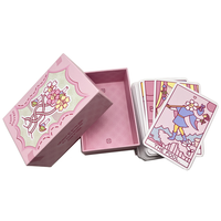 Tarot rose personnalisé de 78 pages, jeu de cartes d'impression et emballage, cartes de tarot avec guide, jeu de tarot Oracle à bords dorés/argentés