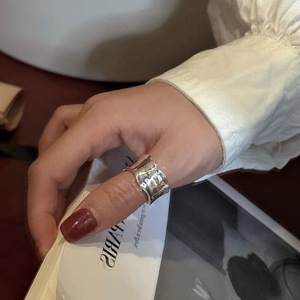 S925 Sterling <b>Silver</b> Irregular Wide <b>Ring</b> Geometric Design For Women Gift Jewelry - Product Image 3