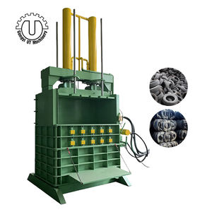 Presse à pneus verticale hydraulique industrielle robuste avec moteur pour la compression et le recyclage des pneus usagés - Product Image 1