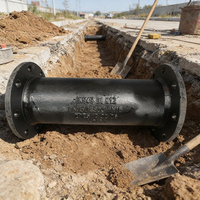 Fitting Pipa Besi Ductile Double Flanged Di-Tee En545 DN200 DN150 Pn16 untuk Saluran Air Limbah, Equal Tee Semua Flensa