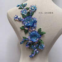 Appliques en strass et sequins en cristal, patchs en feutre avec pierres précieuses - Faits à la main, 3D, à coudre pour sacs et vêtements