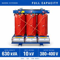 Transformateur de distribution triphasé à sec Gansu Vitesen SCB13 630 kVA 10 kV/380 V 50/60 Hz à bobine ronde en résine coulée IEC 60076