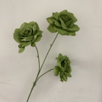 J-260702 Roses artificielles en soie à 3 têtes, sans feuilles, effet diamant, pour mariages, arrangements floraux, mur de fleurs cascade
