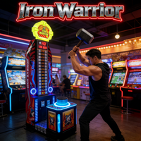 LEON Iron Warrior Jeu d'arcade de boxe électronique en acier inoxydable à monnayeur avec récompense par billets