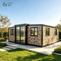 Casa Prefabbricata di Lusso Temporanea 20ft 40ft, Mini Casa Modulare Portatile con 2-3 Camere da Letto, Casa Container Espandibile Prefabbricata