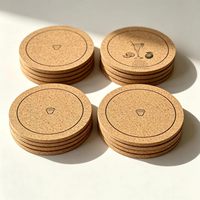 Sous-verre rond en liège naturel, tapis de tasse personnalisé imprimé, résistant à la chaleur, absorbant et antidérapant pour la maison, la cuisine, le bar, le vin, le café, la décoration