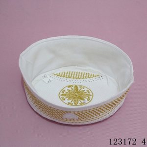 2021 China Supplier Handmade Cotton Golden Knitted Embroidery Muslims Kofi Hats for Men <strong>Oman</strong> Omani Mens Islam Prayer Turban <strong>Caps</strong> - Product Image 2