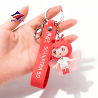 Longzhiyu, fabricant de porte-clés OEM depuis 20 ans, porte-clés en caoutchouc 3D de dessin animé, cadeaux, porte-clés personnalisés avec logo d'entreprise, porte-clés en PVC