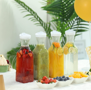 1L 1.5L <span class=keywords><strong>2L</strong></span> Botella cuadrada Grado alimenticio BPA Libre Verter agua Jarra con tapa para bebidas Leche Batido Té helado Contenedor de jugo - Product Image 2