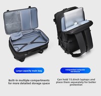 Sac à dos pour ordinateur portable noir de grande capacité pour les voyages d'affaires, sac à dos extensible multifonctionnel avec USB, sac à dos sous le siège