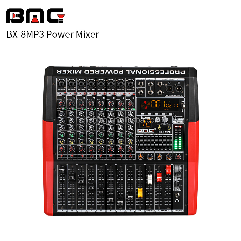 BMG BX-8 MP3 Power Mixer - 8 Channel Professional Audio Mixer
