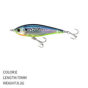 Cebo de señuelo duro Corriente de agua dulce Cebo ficticio biónico 70mm/8,2g Lápiz láser interno ABS para señuelo de fondo de carpa con <span class=keywords><strong>tres</strong></span> ganchos - Product Image 3