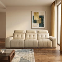 Canapé modulaire en cuir véritable VONLIVA personnalisable pour salon, appartement, hôtel et école