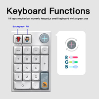 Clavier numérique mécanique Darmoshark K3 Pro 19 touches, trois modes, rétroéclairage RGB, touches entièrement programmables, clavier de jeu portable