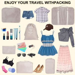 Échantillon Gratuit : Lot de 8 Cubes de Rangement pour Bagages de Voyage avec Sac à Linge, Sac de Compression pour Chaussures, et Organiseurs de Vêtements - Product Image 5