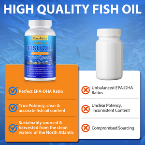 Acentiallabs 120 Comprimés de Supplément d'Huile de Poisson Oméga 3 en Gélules Molles 1280mg Renforce le Système Immunitaire Gélules d'Huile de Poisson avec EPA <span class=keywords><strong>DHA</strong></span> - Product Image 6