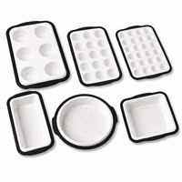 Moule à gâteau rond en silicone de 9 pouces, confettis mouchetés avec bord noir et poignées, antiadhésif, résistant à la chaleur, réutilisable, vente en gros