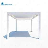 Pergola Bioclimatique Motorisée Moderne en Aluminium avec Murs Latéraux Amovibles, Étanche et Écologique pour la Plage - Sweet Home