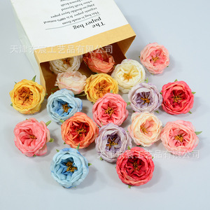 ดอกกุหลาบประดิษฐ์ Dongchen Crafts ขนาด 8 ซม. ทำจากผ้าไหม สำหรับตกแต่งบ้าน อุปกรณ์ประกอบงานแต่งงาน สีสันฤดูใบไม้ร่วง - Product Image 4