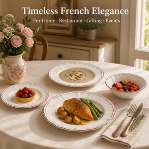 Service de table 24 pièces en porcelaine fine, luxe, céramique, <span class=keywords><strong>assiettes</strong></span> modernes européennes nordiques pour cuisine, maison, hôtel, mariage - Product Image 4