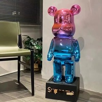Sculpture d'art en résine peinte à la main, motif Ours Violent de dessin animé tendance, tirelire pour meuble TV de salon, décoration d'intérieur haut de gamme de luxe léger