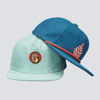 Gorra de béisbol de pana con logo personalizado, visera plana, corona suave, bordado de cuerda, transpirable, impermeable, con puntos de frutas, unisex, para uso casual al aire libre