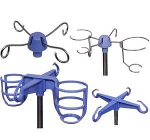 Poteau IV à hauteur réglable de haute qualité avec poignée et plateau en ABS Trangel pour hôpitaux et cliniques - Product Image 4