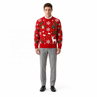 Pulls de Noël en jacquard motif renne rouge, sur mesure, ODM, pour femmes, collection automne-hiver