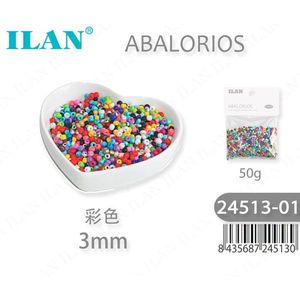 Perline colorate Ilan Abalorios da 3 mm per la creazione di gioielli, 50 g - Product Image 1