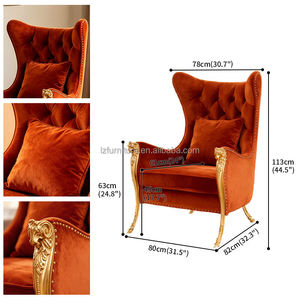 Sofá Italiano de Lujo Moderno para Interiores, con Respaldo Alto, Brazos Decorativos, Patas Metálicas y Tapicería de Terciopelo, para Sala de Estar, Hotel o Patio - Product Image 5