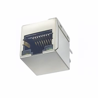Prise verticale à branchement direct à 180 degrés, transformateur Ethernet intégré 100M, connecteur réseau RJ45, LED verte/jaune, placage or