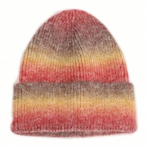 Winter New Tie-dyeing Gradient Knitted Hat Unisex <b>Rainbow</b> Warm Thickened Acrylic Beanies - Product Image 6