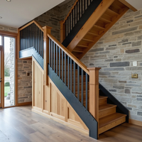 Escaliers métalliques préfabriqués en bois de conception moderne personnalisée, droits ou incurvés pour villa, appartement, hôtel