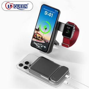 Batterie externe magnétique portable 3 en 1 personnalisée de 22,5 W, 10 000 mAh avec support, chargeur sans fil, batterie externe pour téléphone et montre - Product Image 1