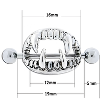 Bijoux de corps en acier inoxydable, piercing au mamelon, barres de piercing, crocs de vampire, anneaux pour mamelons