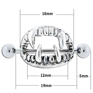 Bijoux <span class=keywords><strong>de</strong></span> corps en acier inoxydable, piercing au mamelon, barres <span class=keywords><strong>de</strong></span> piercing, crocs <span class=keywords><strong>de</strong></span> vampire, anneaux pour mamelons - Product Image 3