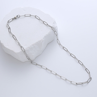 Colliers Chaîne Maille Trombone en Acier Inoxydable Plaqué Or 18 Carats Ne Ternissant Pas