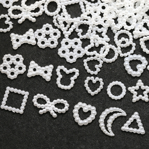 ลูกปัดกลวงรูปหัวใจแบนทำด้วยมือใหม่50กรัมลูกปัดมุกเรซิ่นสำหรับตกแต่งเล็บมีเสน่ห์อุปกรณ์ตกแต่งเล็บ - Product Image 6