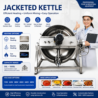 Autocuiseur alimentaire à vapeur/gaz/électrique avec agitateur mélangeur, marmite à double enveloppe, équipement de cuisson pour confiture de fruits