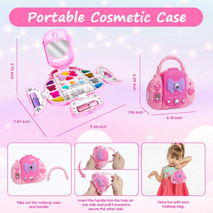 Ensemble de maquillage pour enfants, valise de maquillage réelle, cosmétiques lavables, ensemble de sacs de maquillage, jouets de maquillage, jouets de beauté et de mode pour les filles - Product Image 3