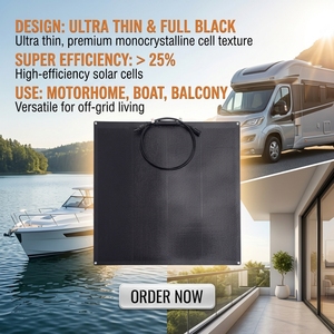 <span class=keywords><strong>Panneau</strong></span> <span class=keywords><strong>solaire</strong></span> flexible à 25% d'efficacité, 100W 200W, entièrement noir, film mince HPBC, énergie <span class=keywords><strong>solaire</strong></span> photovoltaïque pour <span class=keywords><strong>camping</strong></span>-<span class=keywords><strong>car</strong></span>, caravane, balcon - Product Image 1