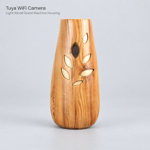 Tuya Wireless Indoor Camera in <b>Light</b> Wood Scent Housing for Mobile <b>Monitoring</b> - Product Image 3