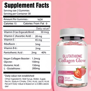 Fornitura di fabbrica OEM collagene glutatione caldo Gummies sbiancamento della pelle glutatione glutatione Gummie di collagene - Product Image 2