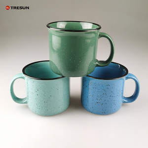 Taza de Cerámica con Imitación de Esmalte, Estilo Clásico Moderno, Taza Retro para Café, Leche o Desayuno, Diseño de Salpicaduras de Tinta - Product Image 1