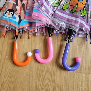 <span class=keywords><strong>Parapluie</strong></span> transparent de dessin animé mignon pour enfants avec longue poignée sans danger pour l'école primaire et la maternelle pour bébés - Product Image 3