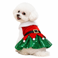 Tenues de Noël et du Nouvel An chinois populaires : Robes mignonnes en velours et 100 % coton pour chiens et chats, bandeaux et jupes en maille – Vêtements de fête