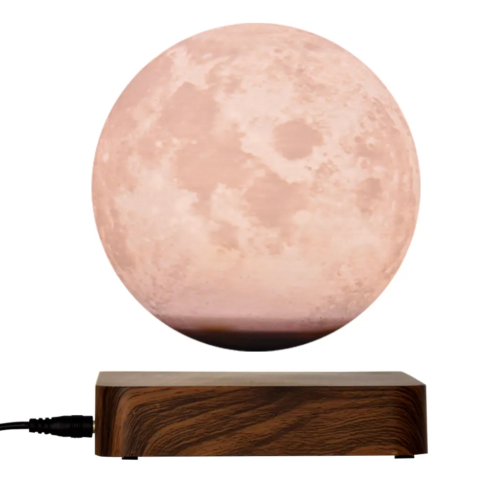 Rotating levitating lamp magnetic levitating moon lamp for night table light