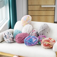 Échantillons Gratuits Fournis, Fil Chenille Chunky 100% Polyester de 2 cm pour le Tissage