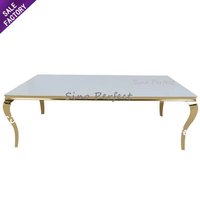 Mobilier moderne pour hôtel, mariage, événement, banquet, meubles géométriques simples, miroir, table rectangulaire pour la salle à manger