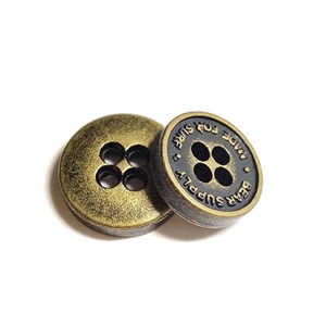 Boutons en laiton à quatre trous écologiques, avec logo gravé, pour manteaux et vêtements en laine pour hommes - Product Image 3
